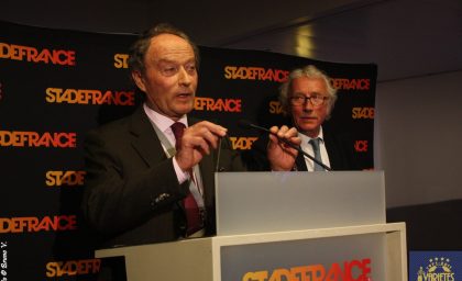Inauguration de la tribune de presse Thierry Roland