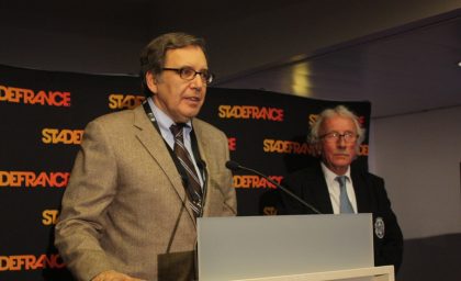 Inauguration de la tribune de presse Thierry Roland