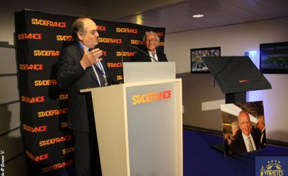 Inauguration de la tribune de presse Thierry Roland