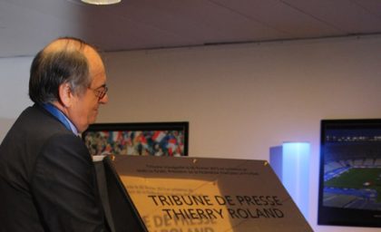 Inauguration de la tribune de presse Thierry Roland