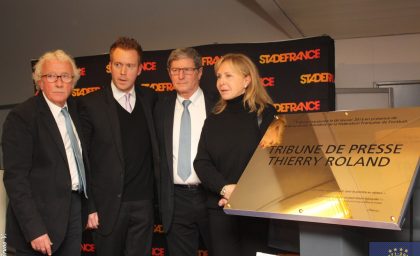 Inauguration de la tribune de presse Thierry Roland